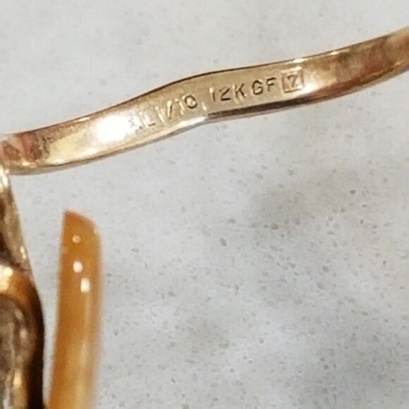 Vintage 12k gold filled Eyeglasses frames and lenses unknown script with case main image 9